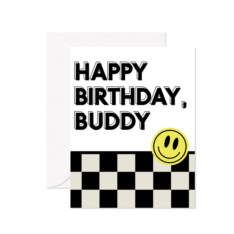 Happy Birthday Buddy Greeting Card