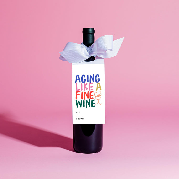 Aging Like a Fine Wine Tag and Ribbon