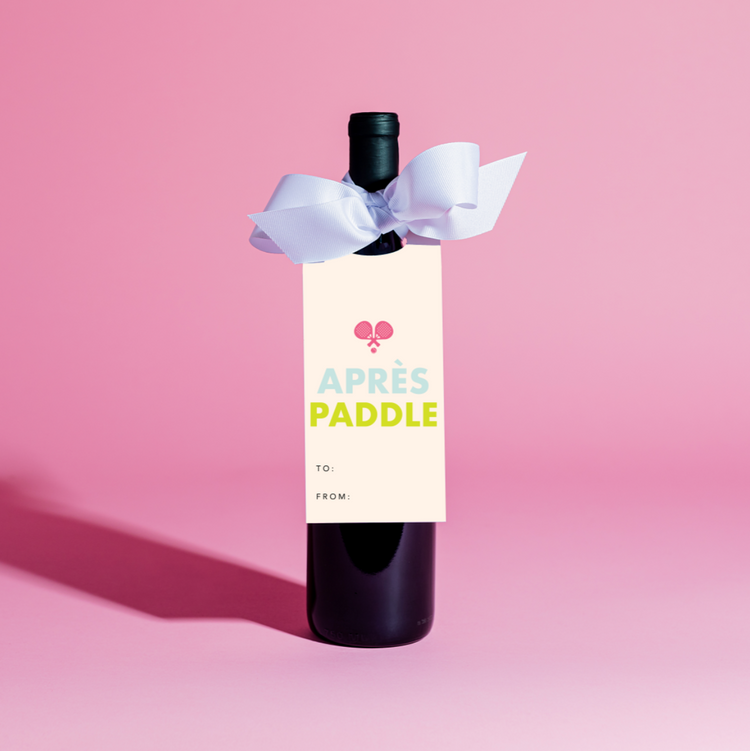 Aprés Paddle Wine Tag and Ribbon