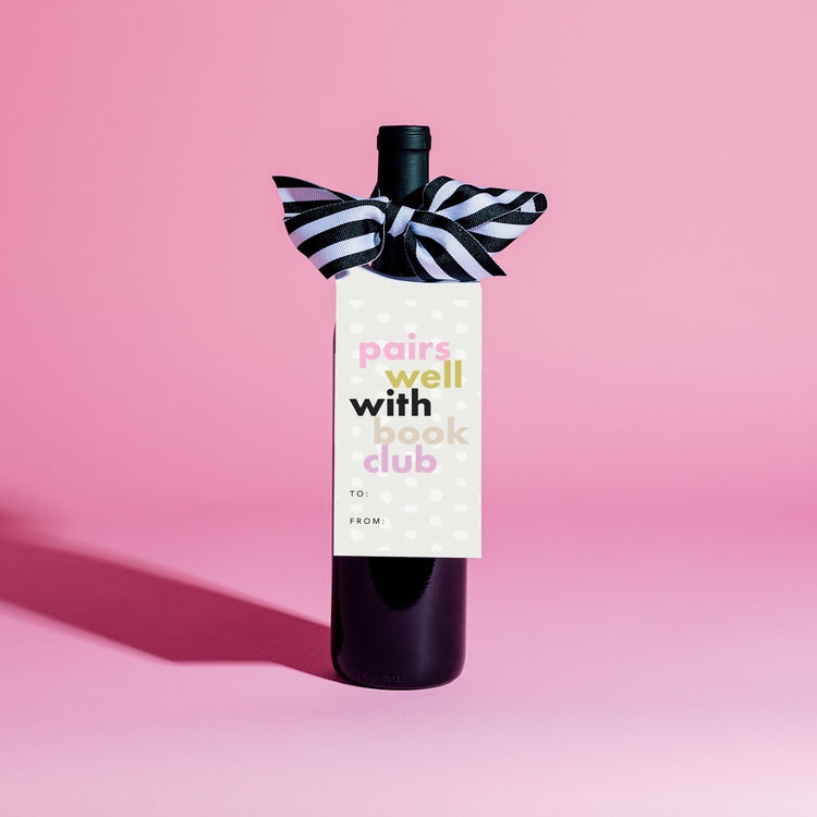 Pairs Well With Book Club Wine Tag and Ribbon