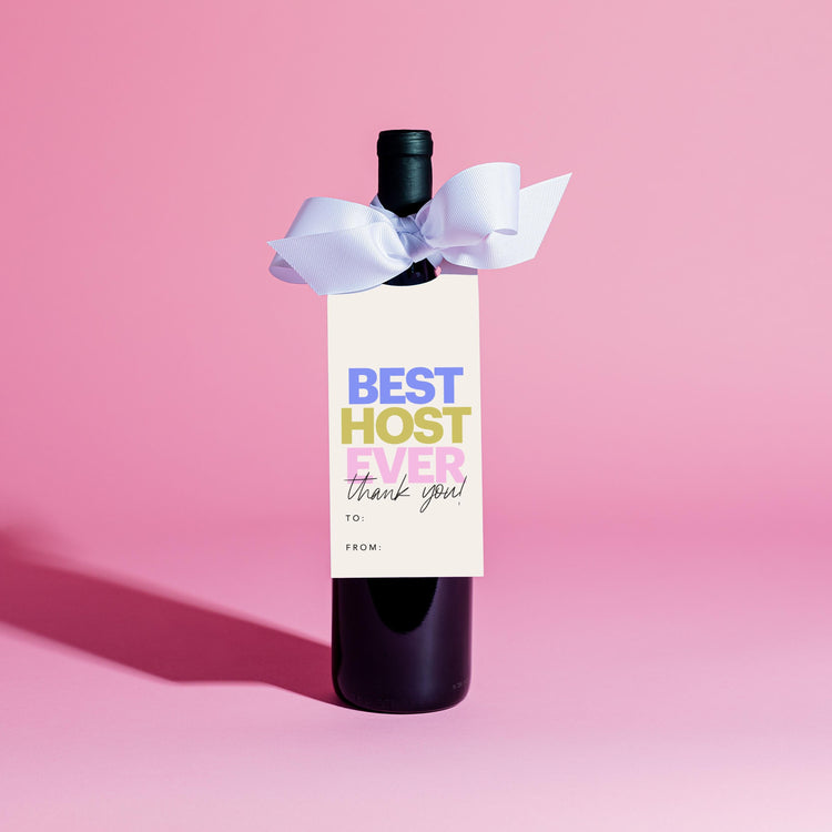 Best Host Ever Wine Tag and Ribbon