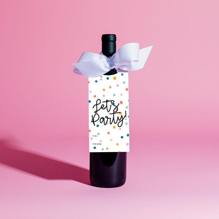 Let's Party Started Wine Tag and Ribbon