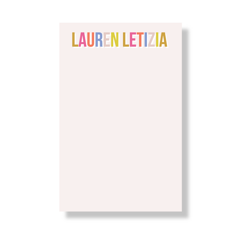 Block Letter Portrait Personalized Notepad