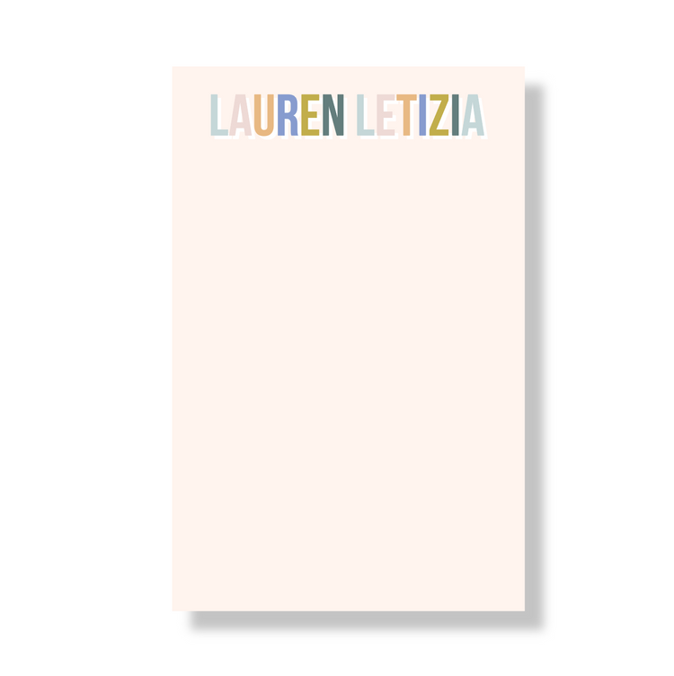Block Letter Portrait Personalized Notepad