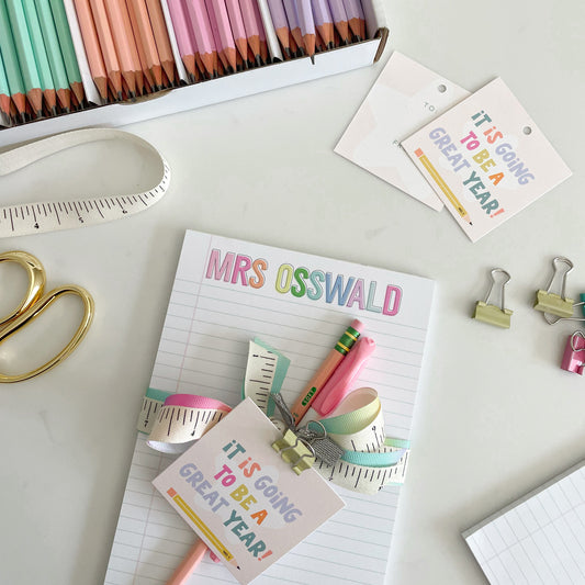 Personalized Teacher Notepad Gift Bundle