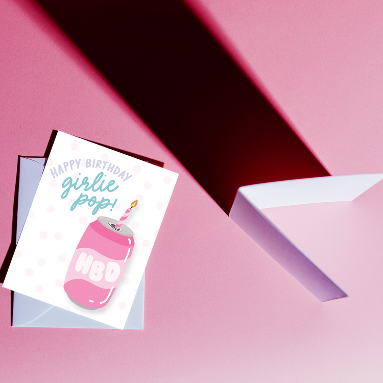 Happy Birthday Girlie Pop Greeting Card