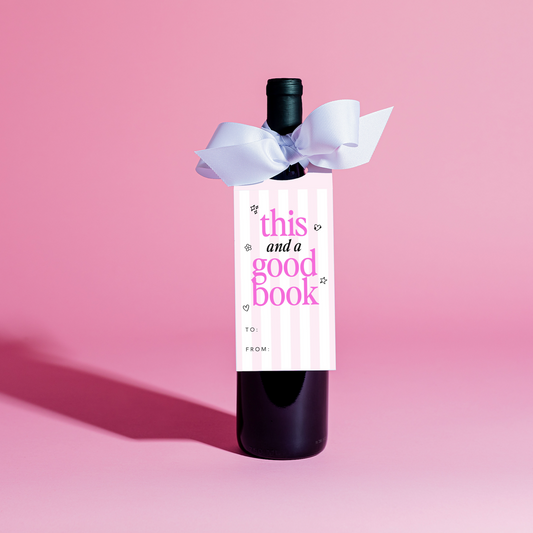 This & A Good Book Wine Tag and Ribbon