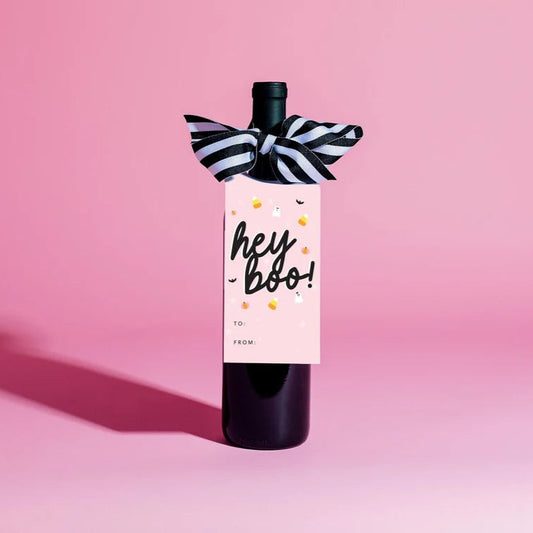 Hey Boo Wine Tag and Ribbon