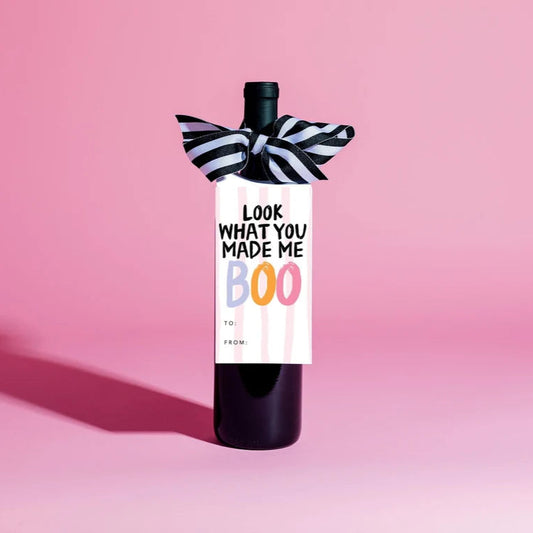 Look What You Made Me Boo Wine Tag and Ribbon