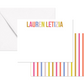 Personalized Striped Note Cards